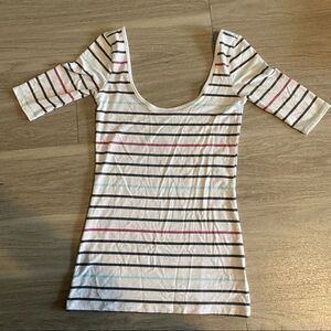 Kirra. White striped body con off the shou…